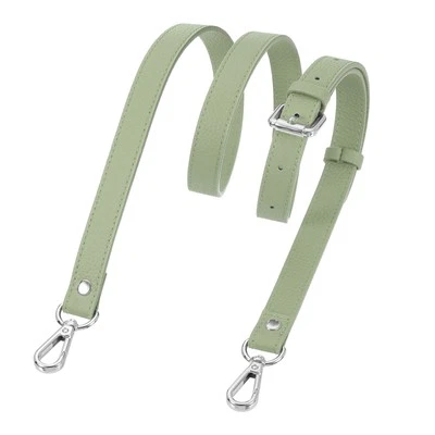 0.6" Genuine Leather Purse Strap for Bag (Lake Green, Silver Buckle)