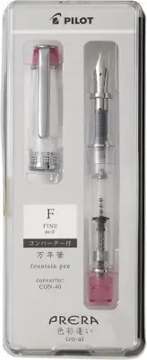 Pilot Prera Iro-Ai Fountain Pen Clear Pink Fine Nib P-FPR-1-TP-F +CON-40
