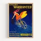 Cycles Warranted Bicycle 1920 Retro Vintage Poster Print