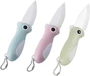 Hidoer 3 PACK Ceramic Paring Knife, Pocket Knife Folding Knife, Super Sharp Blade only 2.3 inch, Fruit Peeling Vegetable Cutting, Easy-to-Carry (3 Color)
