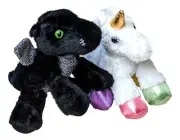 PRISM UNICORN & MIDNIGHT DRAGON Mini Flopsie 8" Stuffed Animal Plush by Aurora