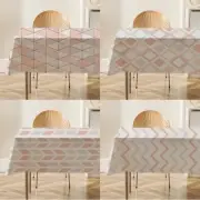 Geometry Triangle Plaid Tablecloths Dustproof Cover Heat Resistant Room Decor