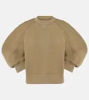 [Sacai] Sacai Cotton-blend jersey top AU 10 brown