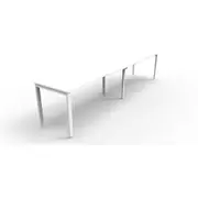 RAPIDLINE RAPID INFINITY PROFILE LEG WORKSTATION Single Sided No Screen 2 Person W2400 x D700 x H730mm Natural White with Scalloped Edge