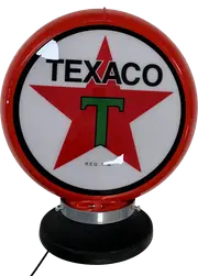 TEXACO Fuel Petrol Gas Bowser Bar Lighting Garage Light Sign Illuminated Globe on Base