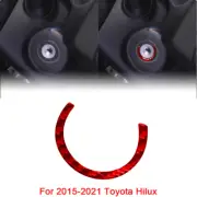 For 2015-2021 Toyota Hilux Car Keyhole Surround Frame Carbon Fiber Trim Ring Red (for: Toyota)