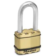 Master Lock 50mm Excel Padlock Brass Covered Laminated Steel Long Shackle