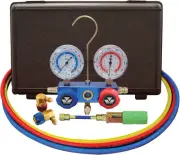 Mastercool 89660-UV Automotive R134a 2-Way Manifold Gauge Set with Mini Dye – –