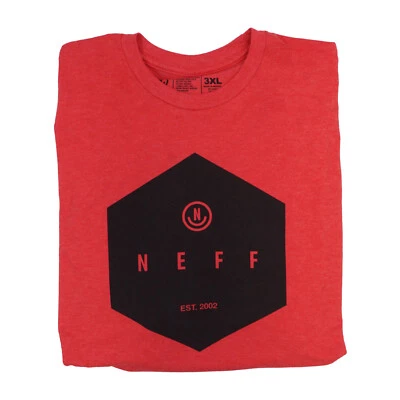 Neff Geometric Logo Mens T shirt Red Heather Official Item