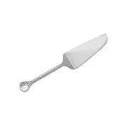 Diamond Pattern Glass Bead Handle Silver Stainless Steel Cake Pie Server