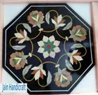 24" Marble Table Top Black Inlay Stone Corner Center Side antique Mosaic