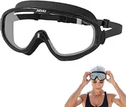 Swim Goggles - Anti-UV Big Frame Adult Swim Goggles | Swimming Goggles for Men and Women, Anti-Fog Youth Swim