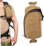 Molle Pouch Backpack Shoulder Strap Bag Pockets Hunting Tools Accessories for Sport Camping Khaki Backpack Strap Bag