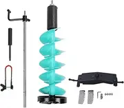 Auger Kit with 75cm Drill Bit and 70cm, Aluminum Alloy Construction, for Deepwater Thick Layers, Incisive Carbide, Buoyant, Universal Adapter Compatible