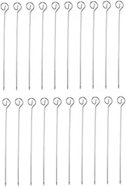 POPETPOP 20pcs Stainless Steel BBQ Skewers Durable Grilling Sticks for Outdoor Barbecue and High Temperature Resistant for Kebabs and Meat Grilling
