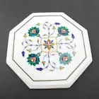 12" Marble side Table Top Stone Pietra dura Handmade Work