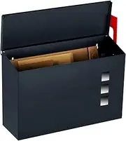[Stonebroo] Wall Mounted Post Box Outside Waterproof, Letter Box with Number Letter Sticker, Mail Box with view windows, Anthracite Grey
