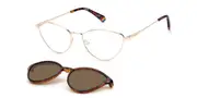 Polaroid PLD 6157/CS with Clip-On DDB/SP Men's Glasses Gold Size 55 - Private Health Rebate - Blue Light Block Available