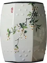 Ceramic Snare Drum Stool, American Porcelain Drum Stool for Living Room, Dressing Stool, Simple and Creative Shoe Stool.