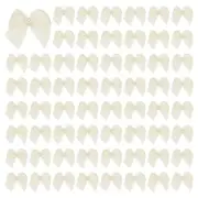 60 Pcs Mini Ribbon Bows, Flower Pearl Sewing Appliques Decoration(Yellow)