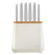 Furi Stone 7 Piece Knife Block Set Snow Terrazzo