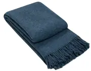 Brighton NZ Wool Throw Rug - Navy