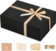 Large Black Gift Box with Magnetic Lid for Mother's Day, Birthday, Proposal