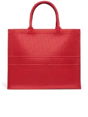 Dior Book Tote in Red Oblique Embossed Calfskin