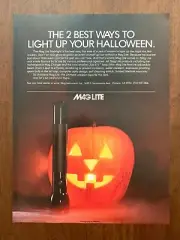 1984 Mag-Lite Light Up Your Halloween Vintage Print Ad/Poster Pop Art Decor