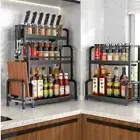 2/3Layer Storage Shelf Stainless Steel Seasoning Spice Storage Rack Organizer