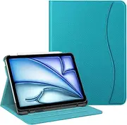 Fintie Case for iPad Air 11-inch M2 (2024), iPad Air 5th Generation (2022) / iPad Air 4th Gen (2020) 10.9 Inch, Multi-Angle Viewing Protective Cover with Pencil Holder & Pocket, Legacy Teal