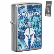 Zippo 49334 Kryptek Pontus Street Chrome Pocket Lighter + FLINT PACK