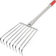 COOPHYA Stainless Rake with Ergonomic Grip Tine Garden Tool for Efficient Digging and Weeding Soil and Lightweight and Practical for Beach and Garden Use