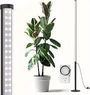 Barrina T10 Pro Standing Plant Light with Timer, 42W, 5000K, Full Spectrum Vertical Grow Lights for Indoor Plants, Wide Coverage, 120cm to 170cm Height with Foot Switch, for Flower and Tall Plants