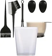 Hair Dye Tools 6-in-1 Set Hair Dyeing Measuring Jug Perm Scale Cup for Easy Mixing Black