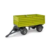 Bruder ABS Fliegl 3-Way Tipping Trailer w/ Removable Top 48cm Toy Green 4y+