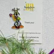 Magnetic Needle Minder Cross Stitch Christmas Pluto and Goofy / Fridge Magnet