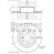 Bremtec Euro-Line GeoZinc Coated Brake Rotor - BDR25320EL