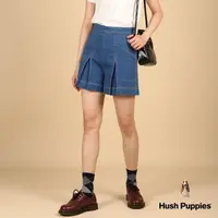 在飛比找momo購物網優惠-【Hush Puppies】女裝 褲裙 打褶造型牛仔寬褲裙(