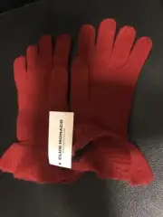 Club Monaco Winter Ruffle Gloves Red 100% Lambswool, New With Tag