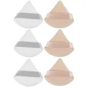 6 Pcs Loose Powder Puff Face Soft Triangle Puff Beauty Makeup Tool White Beige