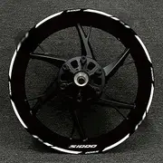 Motorcycle Outer Rim Sticker Wheel Hub Film Frame Reflective Decal Tire Decoration for S1000XR S1000 RR (Color : White14)