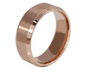 Men's Women's 8mm Wide Band 18K Gold Plated Titanium Steel Ring Jewelry US 5-14-Rose Gold 18K Gold Plated Titanium Steel