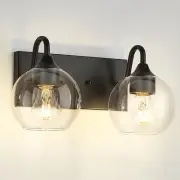 Black Bathroom Light Fixtures Over Mirror, Modern Globe Vanity Lights with