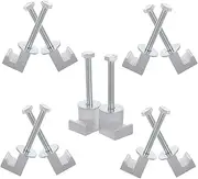 10pcs Tool Box Tie-down Truck Toolbox Kit Truck Cap Mounting Clamps Hardware Tool Kit Brackets Kits and Tools Truck Toolbox Mounting Kit Roof Rack Clamps Silver Metal