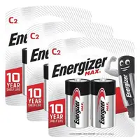 在飛比找森森購物網優惠-【Energizer 勁量】MAX鹼性2號C電池6入(1.5