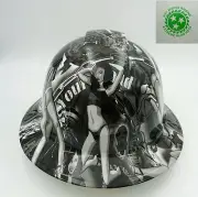 Hard Hat FULL BRIM custom hydro dipped , OSHA APPROVED , BIKER BABES WOW
