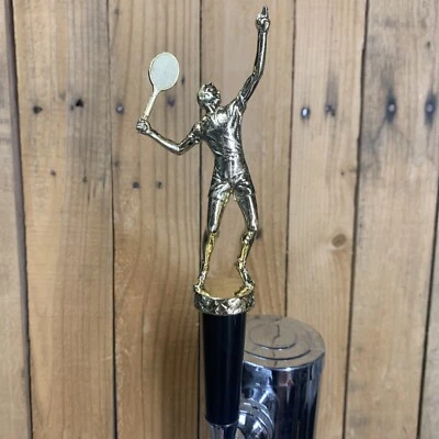 Tennis Beer Keg Tap Handle For Kegerator Vtg Gold Mens Small Trophy