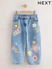 Blue Denim SmileyWorld® Barrel Jeans (3-16yrs) (AW4725) | $55 - $66