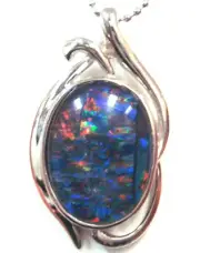 19.905cts Opal Size 18x13 mm Australian Opal Pendant 925 Solid Sterling Silver
